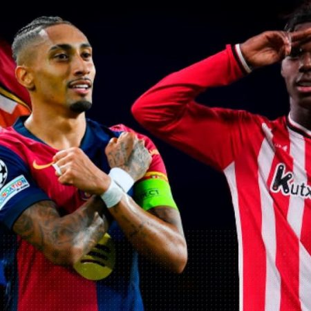 Phản ứng của Raphinha khi Barca đón Williams